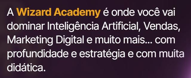 The Wizard Academy ecossistema de cursos digitais