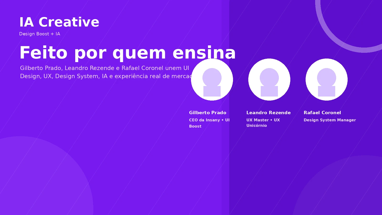 Time do Design Boost + IA Creative com Gilberto Prado, Leandro Rezende e Rafael Coronel