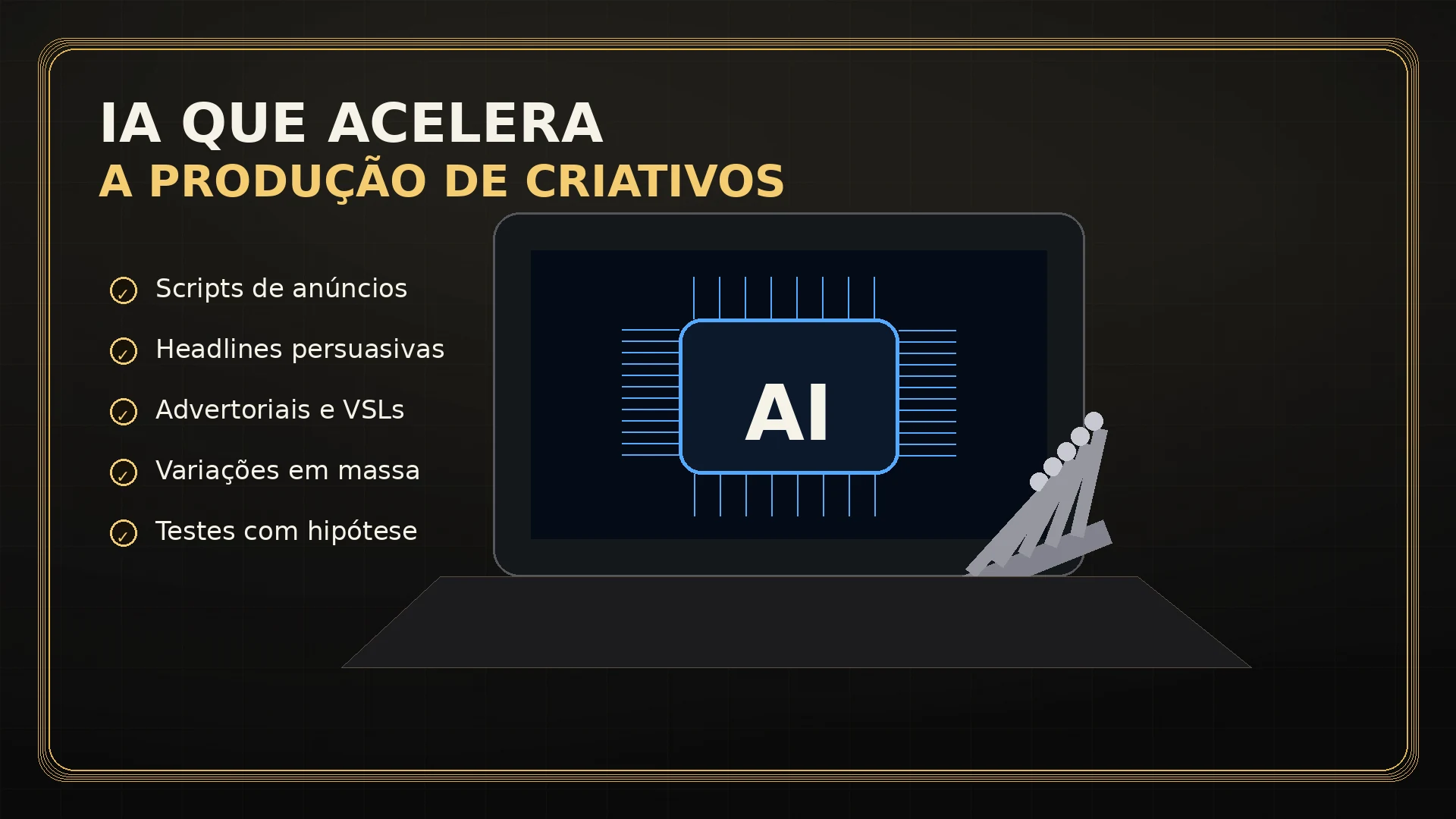Uso de inteligência artificial para scripts criativos headlines advertoriais e anúncios no Método Da Vinci