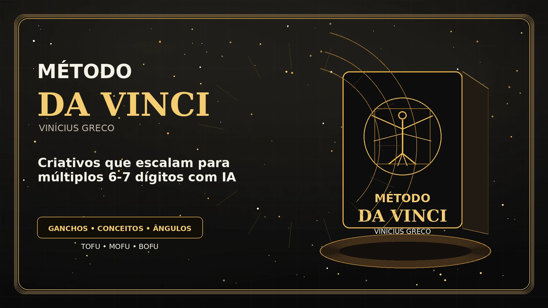 Método Da Vinci Vinícius Greco mentoria de criativos com IA para anúncios TOFU MOFU BOFU
