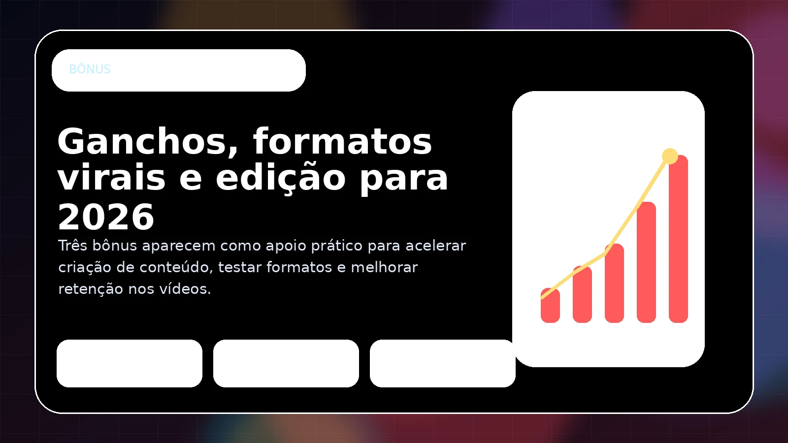 Bônus da Rota 100K com 100 ganchos virais, masterclass de formatos virais 2026 e edição de vídeos para viralizar