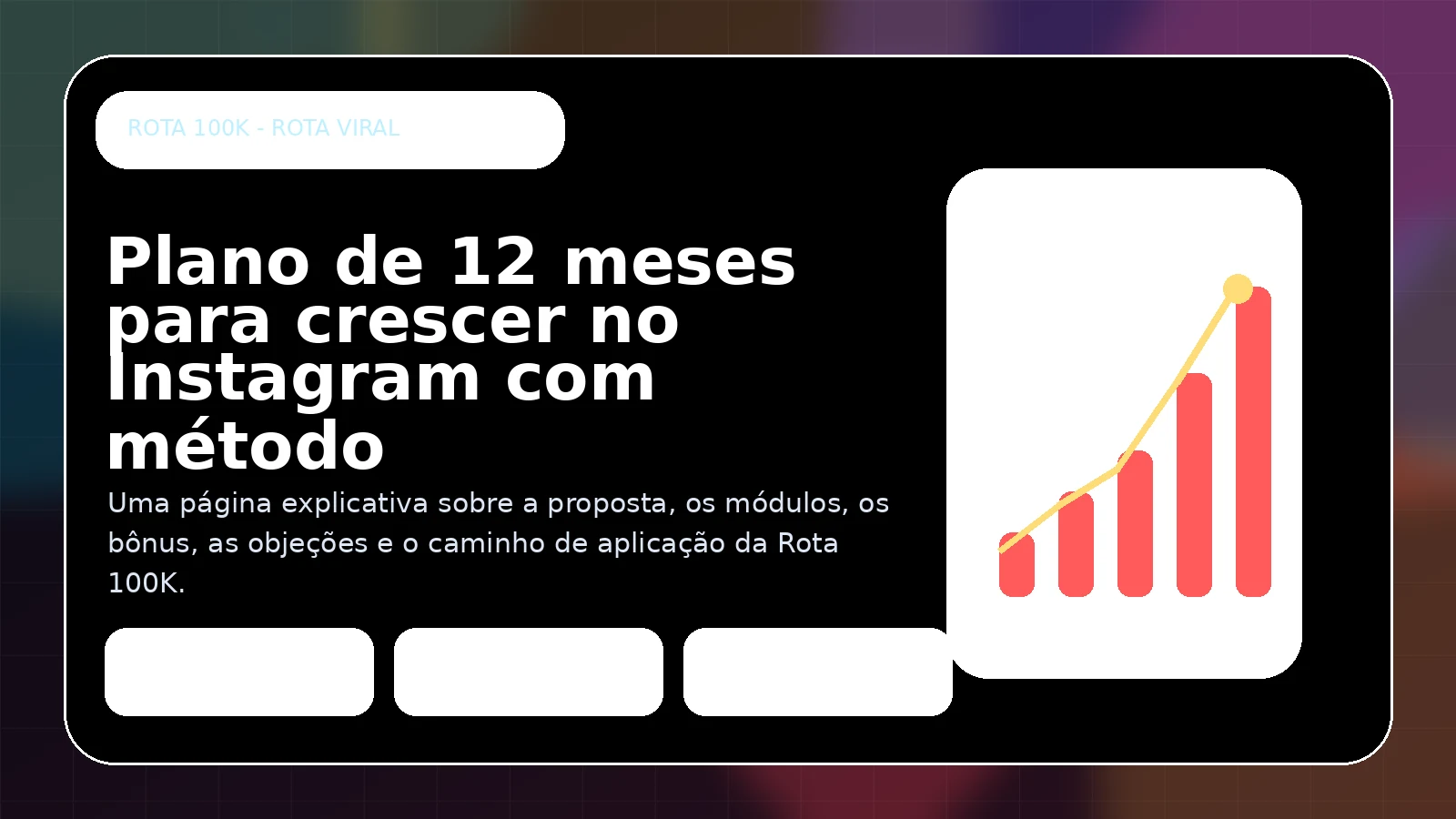 Rota 100K Rota Viral com plano de 12 meses para crescer no Instagram usando método, posicionamento e conteúdo estratégico